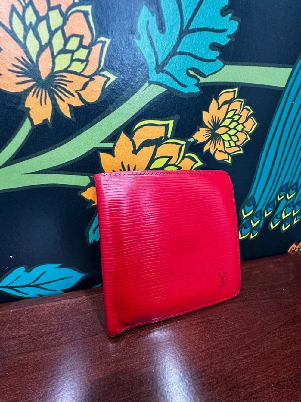 Vintage Louis Vuitton Red Epi Leather Bifold Wallet